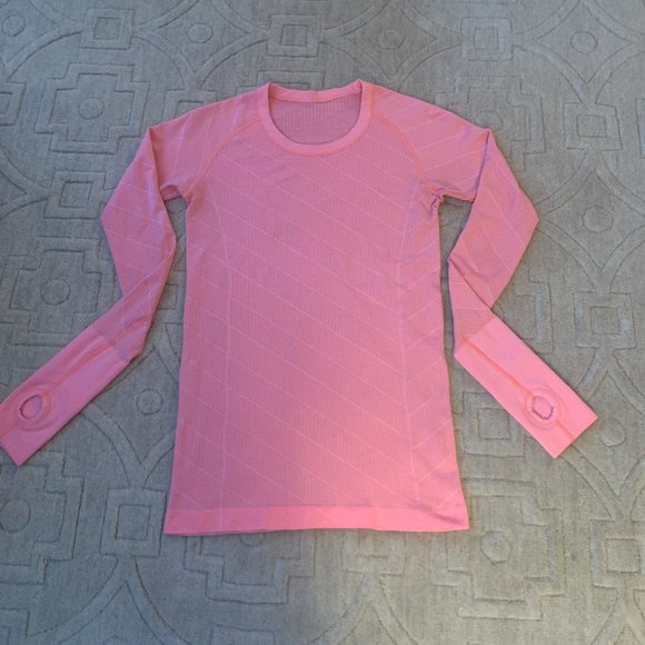 Lululemon Swiftly Tech Long Sleeve Shirt - Peach/Coral/Pink Colour - Picture 2 of 9